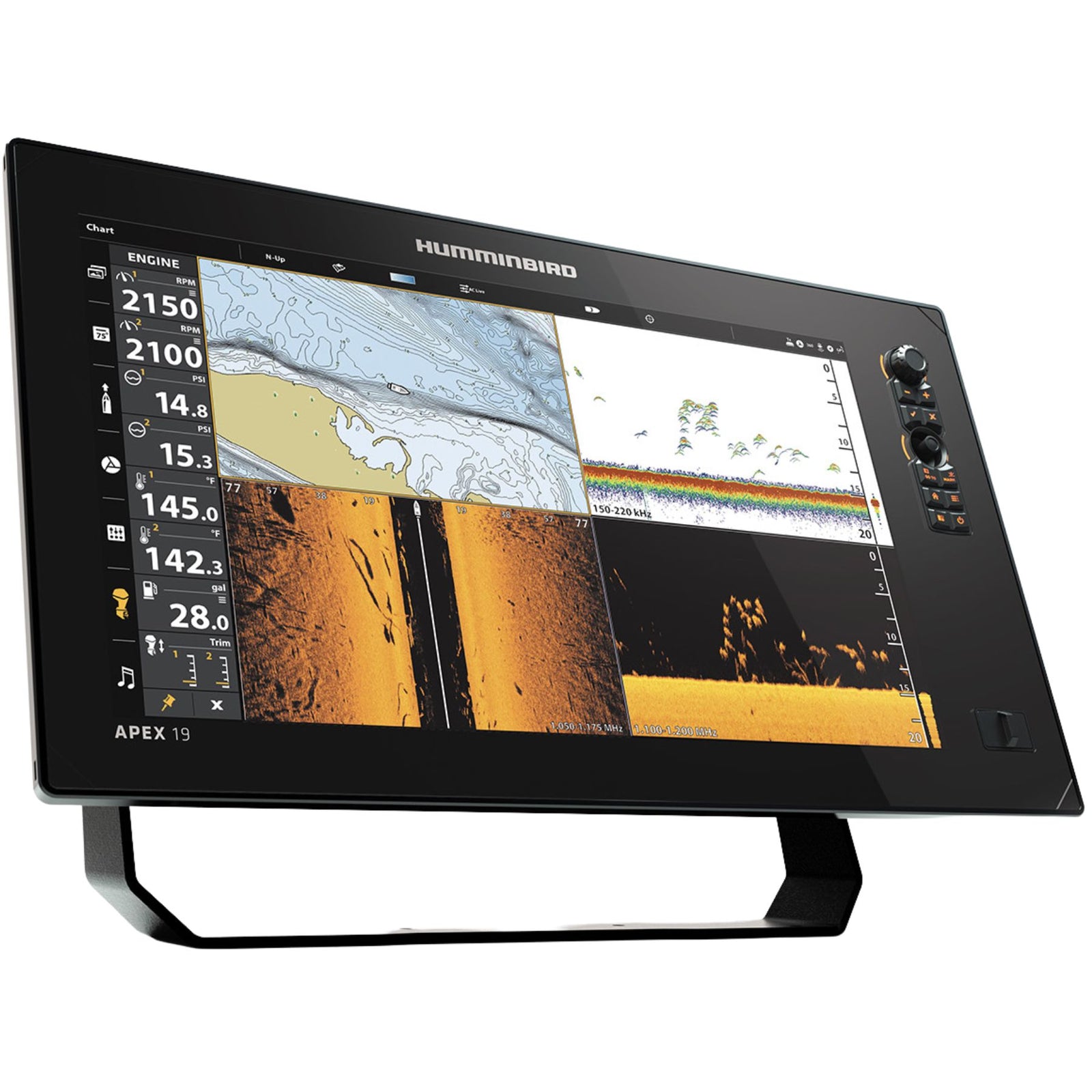 Humminbird Apex 13 Chirp MSI+ GPS 13" kaikuluotain/karttaplotteri, sis. anturi