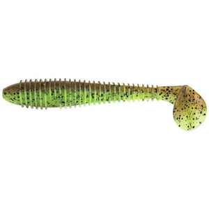 Keitech Swing Impact FAT Jigi 3.8" 6 kpl | Green Pumpkin/Chartreuse