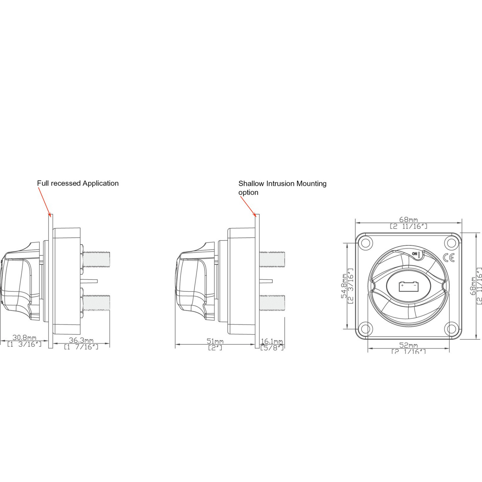 BEP Päävirtakytkin uppo/paneeliasennus