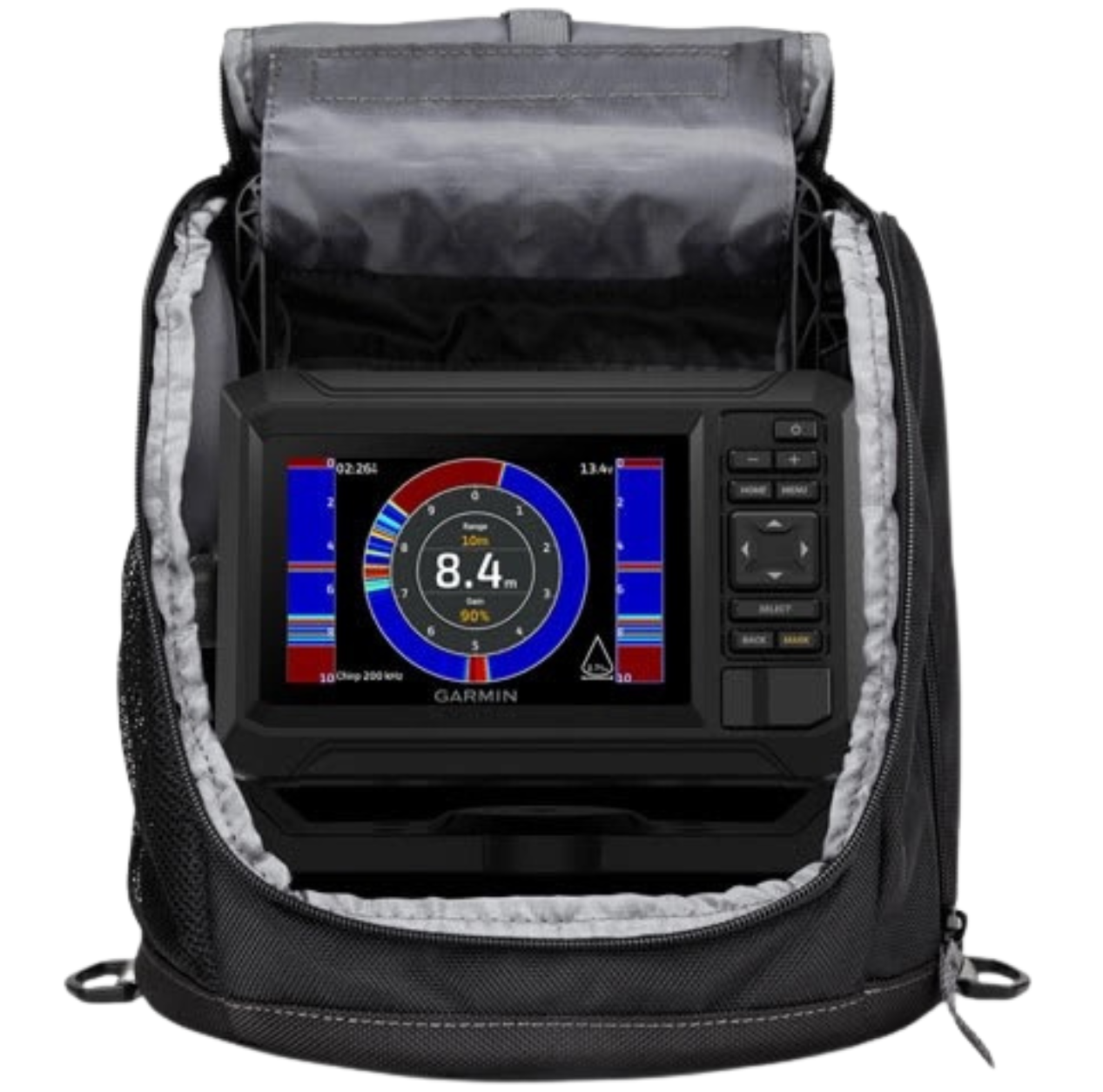 Garmin Echomap UHD2 52cv Pilkkikaikuluotainpaketti anturilla ja akulla