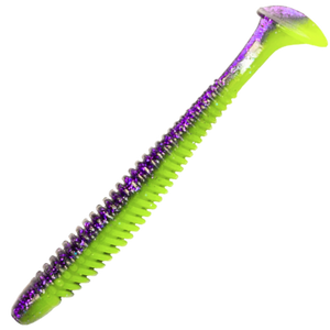 Noike Wobble Shad 4" Jigi 6kpl | #149 Purple Chartreuse
