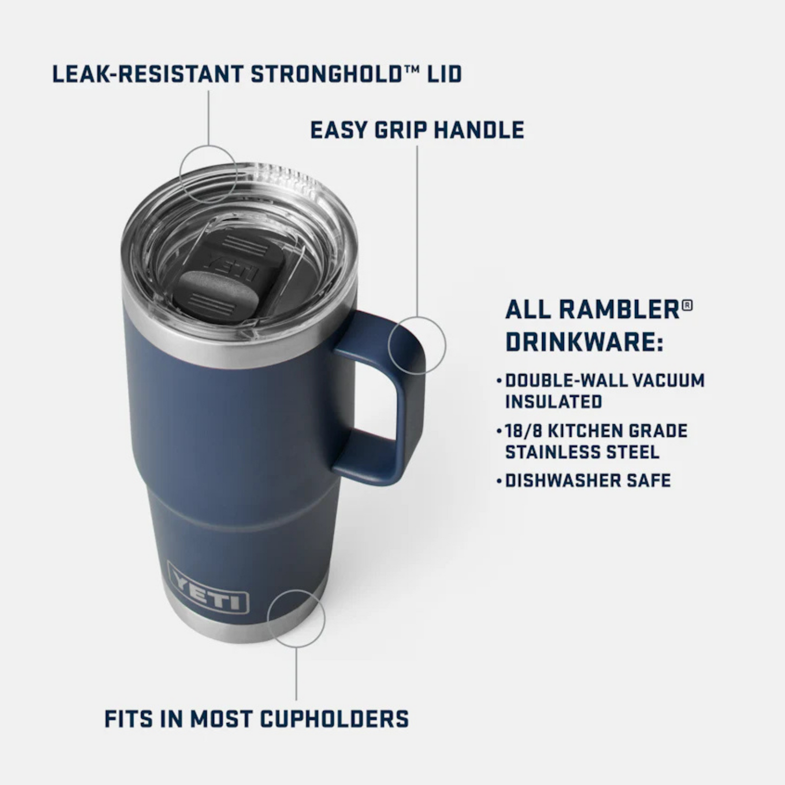 YETI Rambler 20oz 591ml Travel Mug Termosmuki | Navy