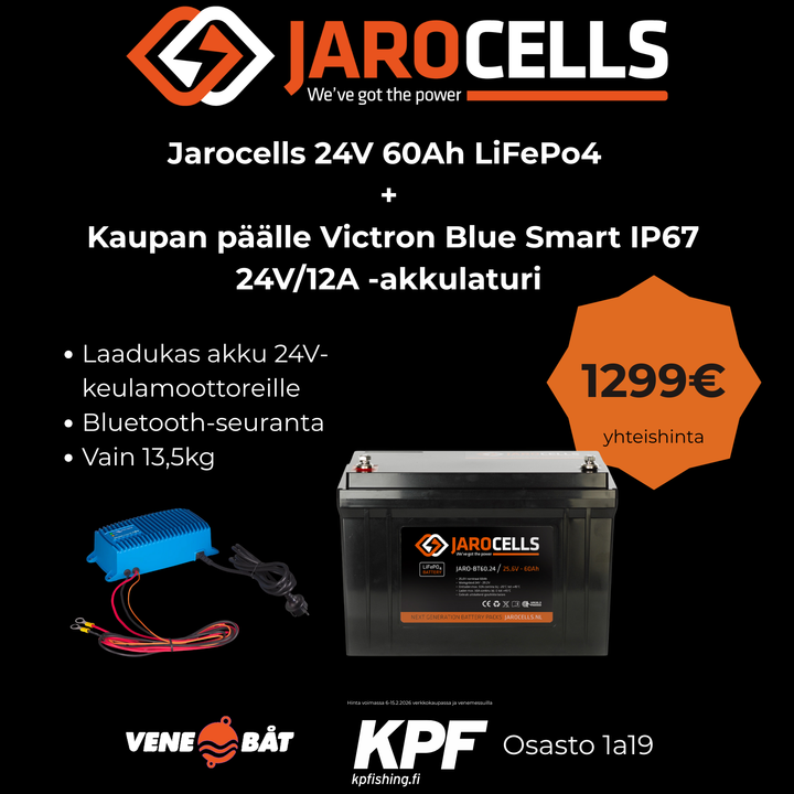 Jarocells Litiumakku 24V 60Ah BT LiFePO4