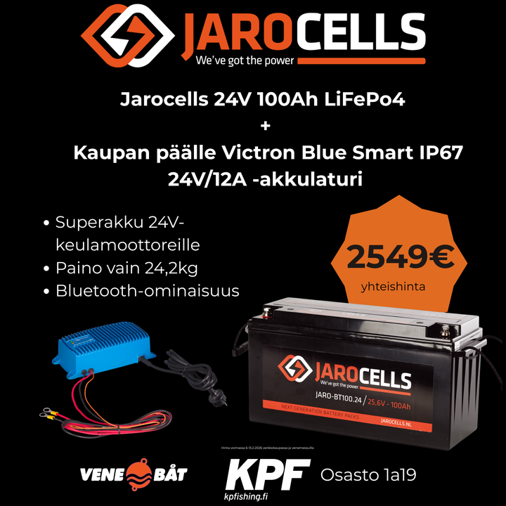 Jarocells Litiumakku 24V 100Ah BT LiFePO4