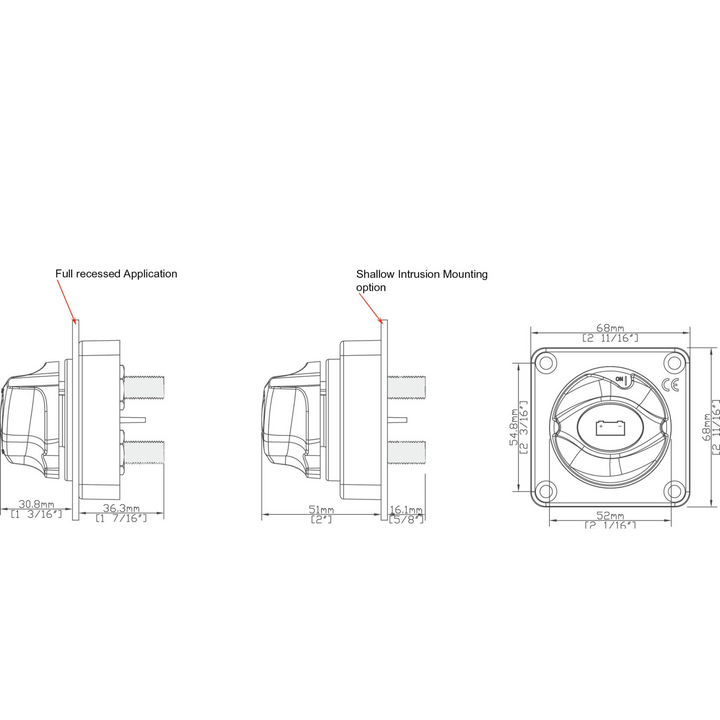 BEP Päävirtakytkin uppo/paneeliasennus