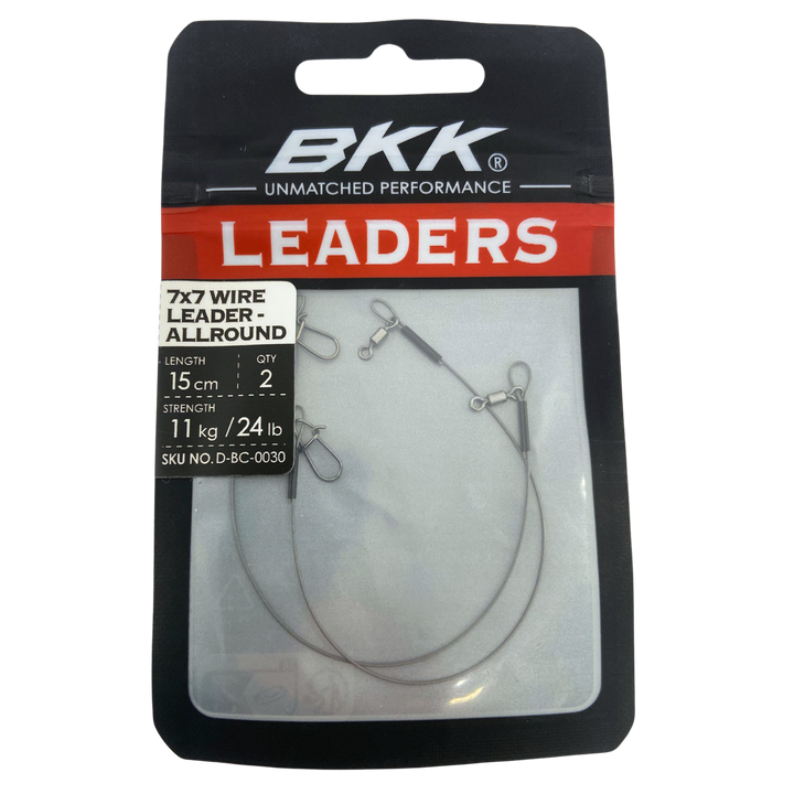 BKK 7x7 Wire Leader Allround peruke Duolock Snap lukolla 15cm 11kg | 2kpl