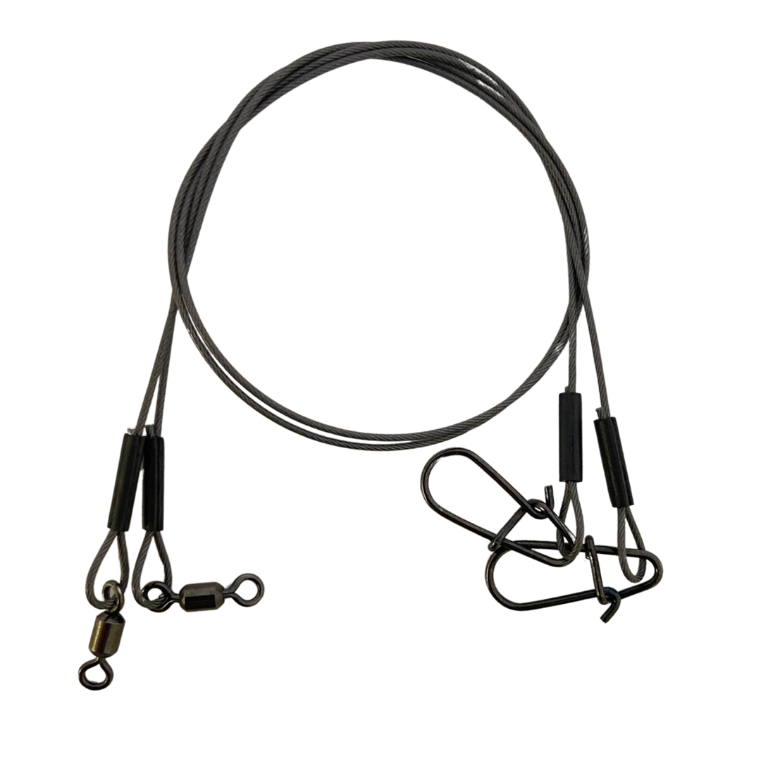 BKK 7x7 Wire Leader Allround peruke Duolock Snap lukolla 25cm 26kg | 2kpl