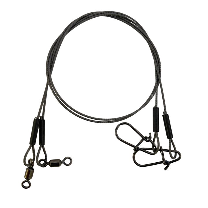 BKK 7x7 Wire Leader Allround peruke Duolock Snap lukolla 25cm 26kg | 2kpl
