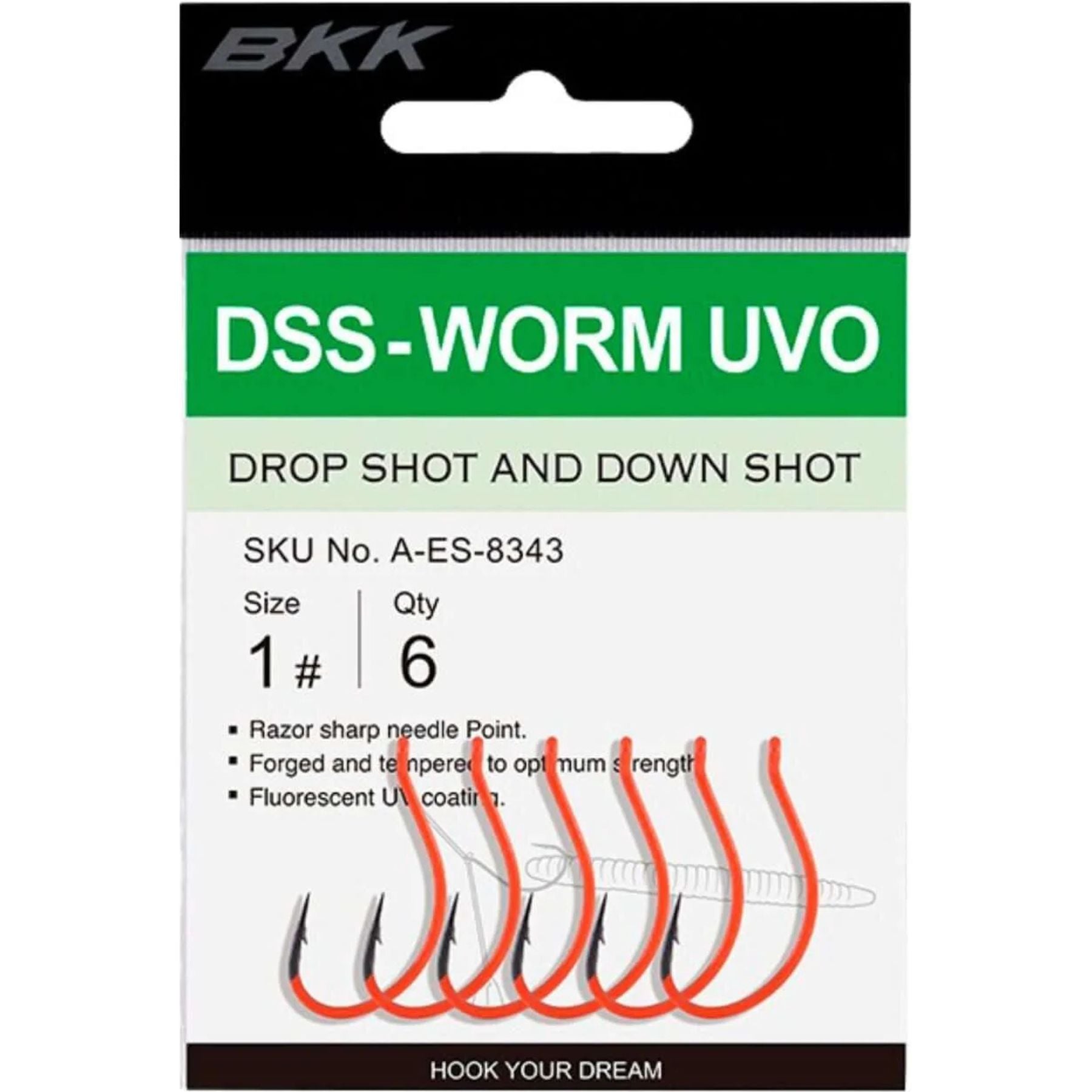 BKK DSS-WORM UVO Drop shot -koukku