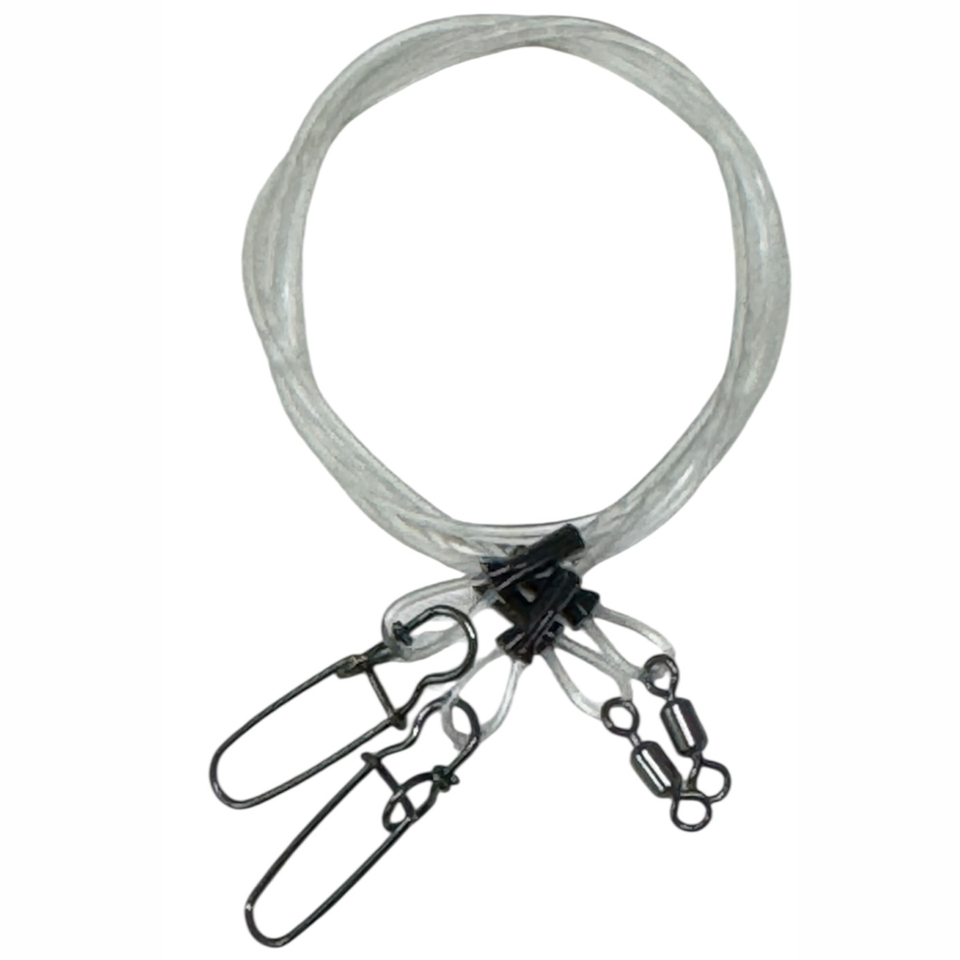 BKK Fluorocarbon Leader HD peruke Pike Snap lukolla 50cm 70kg 2kpl
