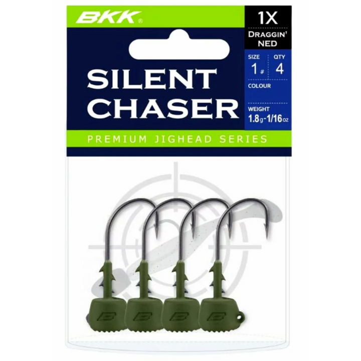 BKK Silent Chaser Draggin' NED Jigipää 4kpl | Green