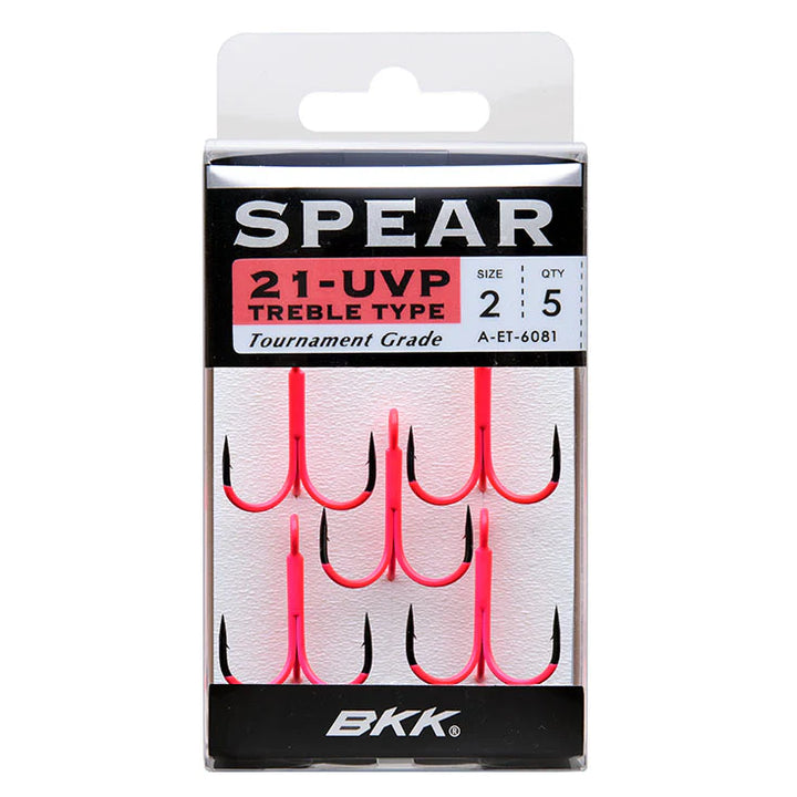 BKK Spear-21 UVP kolmihaarakoukku | UV-Pinkki