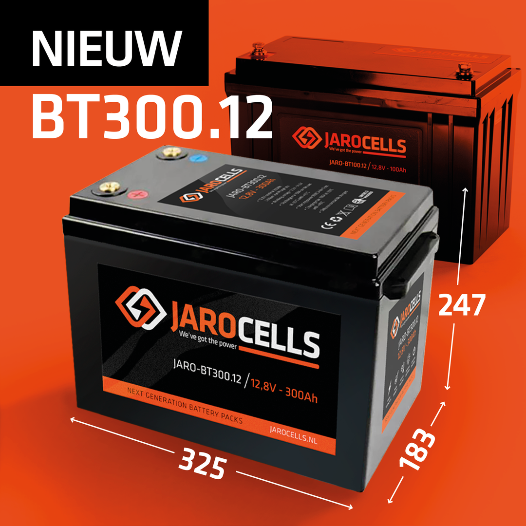 Jarocells Litiumakku 12V 300Ah LiFePo4 BT- ja starttitoiminnolla