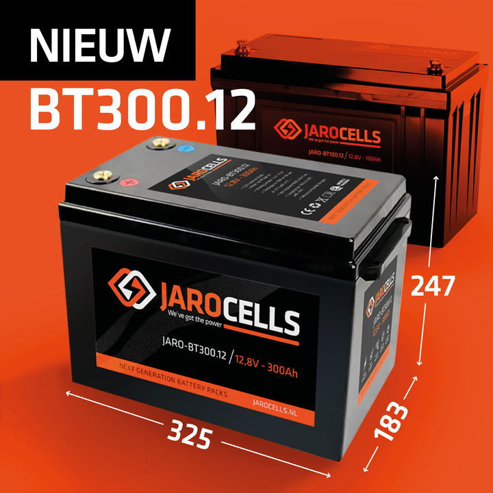 Jarocells Litiumakku 12V 300Ah LiFePo4 BT- ja starttitoiminnolla