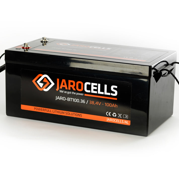 Jarocells Litiumakku 36V 100Ah LiFePo4 bluetooth-toiminnolla