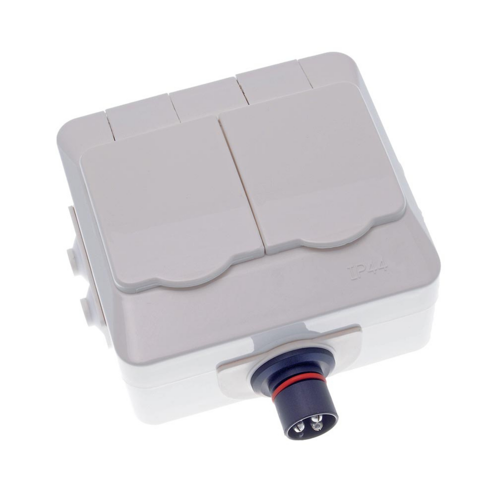 DEFA 2-osainen Pistorasia kannella | Valkoinen