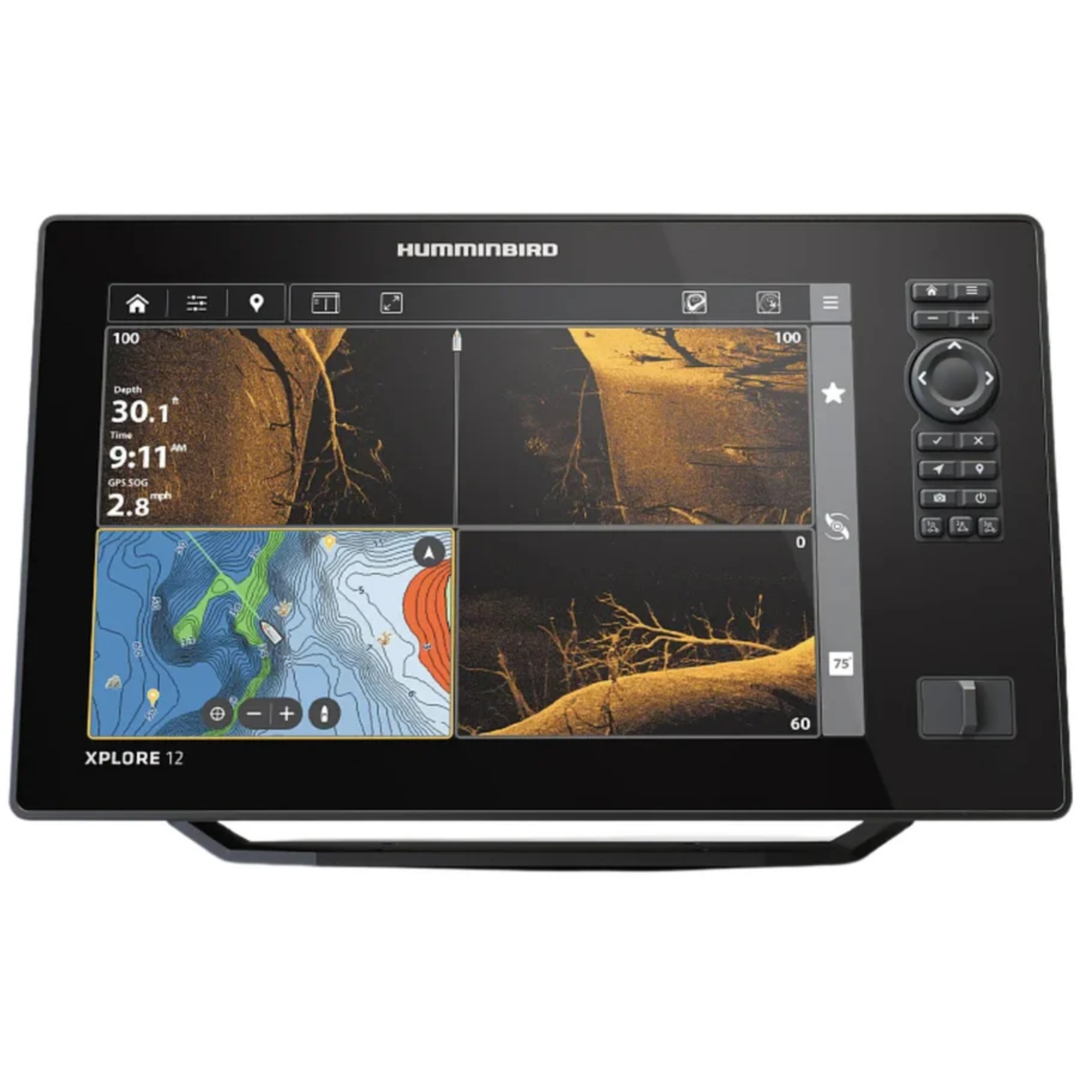 Humminbird Mega Live 2 -livekaikuanturi + Xplore 12" CMSI+ kaikuluotain viistoanturilla