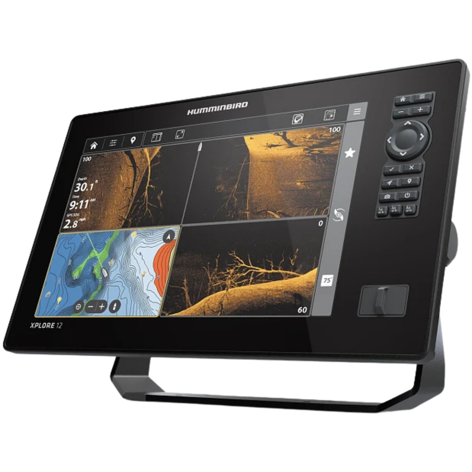 Humminbird Xplore 12 Karttaplotteri/Kaikuluotain + CMSI+ -viistoanturi