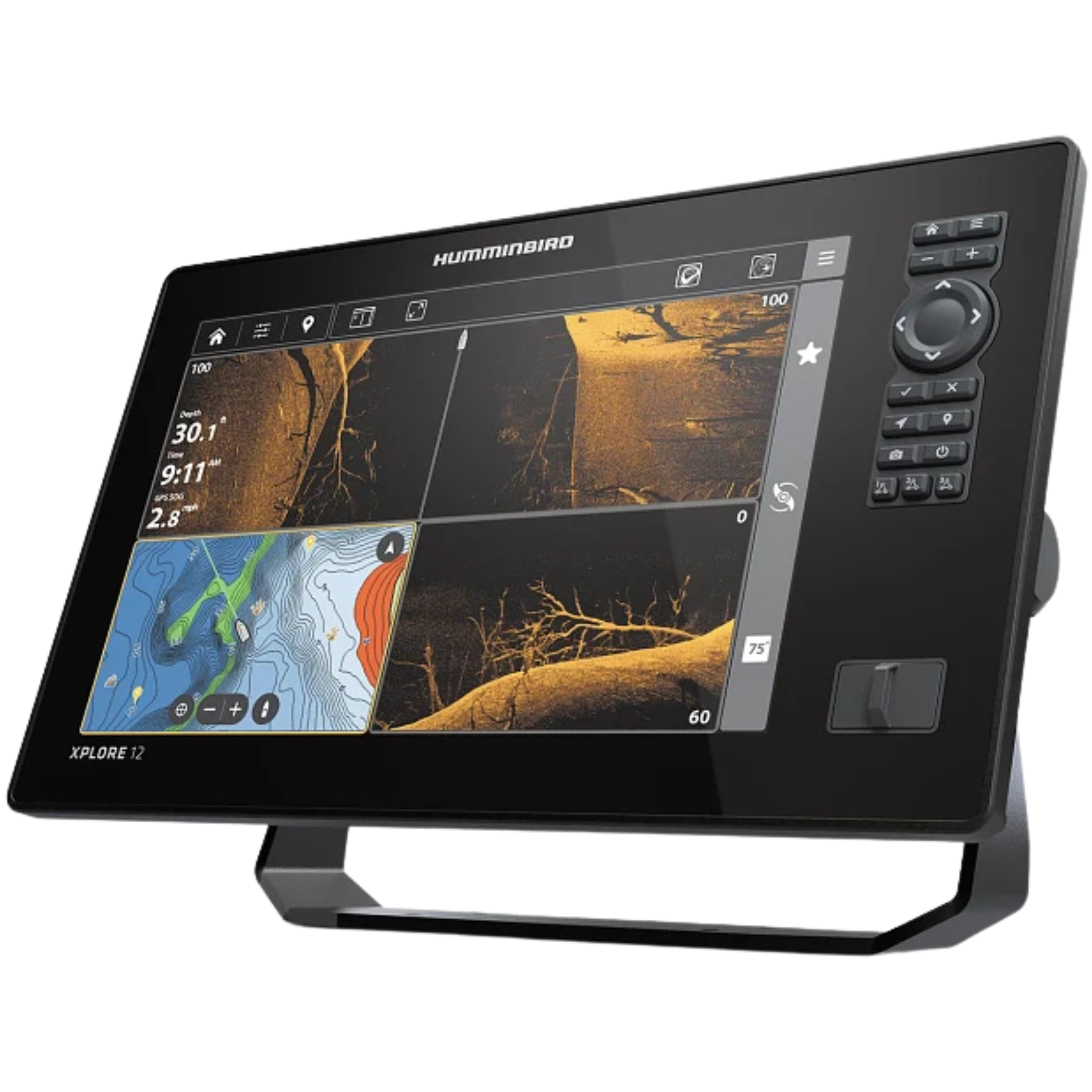 Humminbird Xplore 12 Karttaplotteri/Kaikuluotain + CMSI+ -viistoanturi