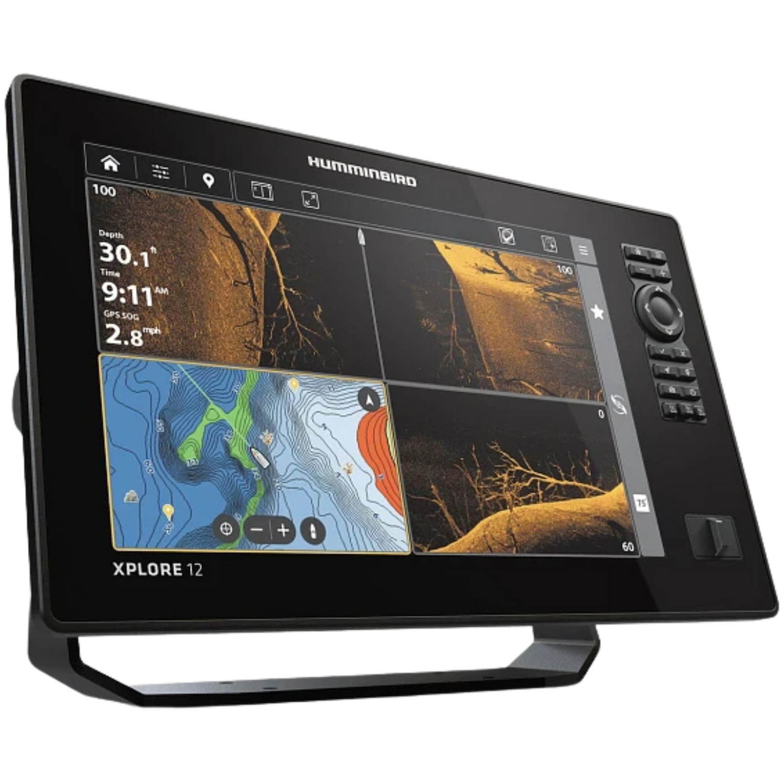 Humminbird Xplore 12 Karttaplotteri/Kaikuluotain + CMSI+ -viistoanturi