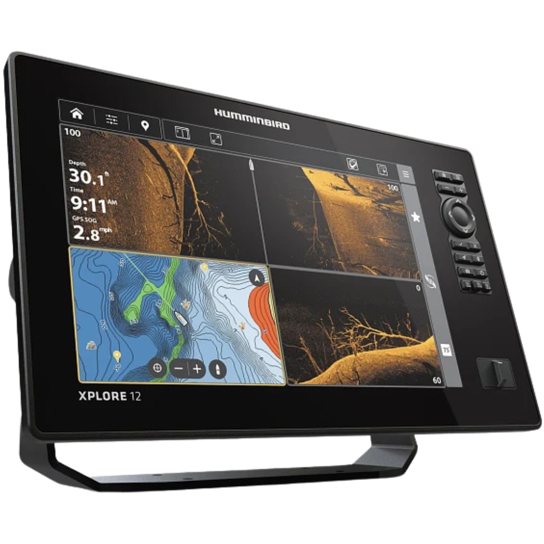 Humminbird Xplore 12 Karttaplotteri/Kaikuluotain + CMSI+ -viistoanturi