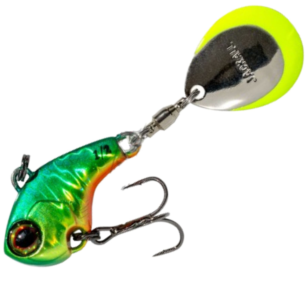 Jackall-Deracoup Spintail Viehe 14g | Väri: Lit Hl Lime Gold