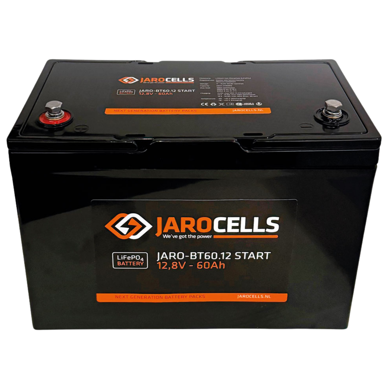 Jarocells Litiumakku 12V 60Ah LiFePO4 BT- ja starttitoiminnolla