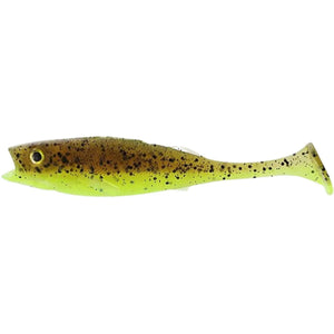 LMAB KØFI Perch Shad Jigi 11cm 4kpl | Green Pumpkin Chartreuse