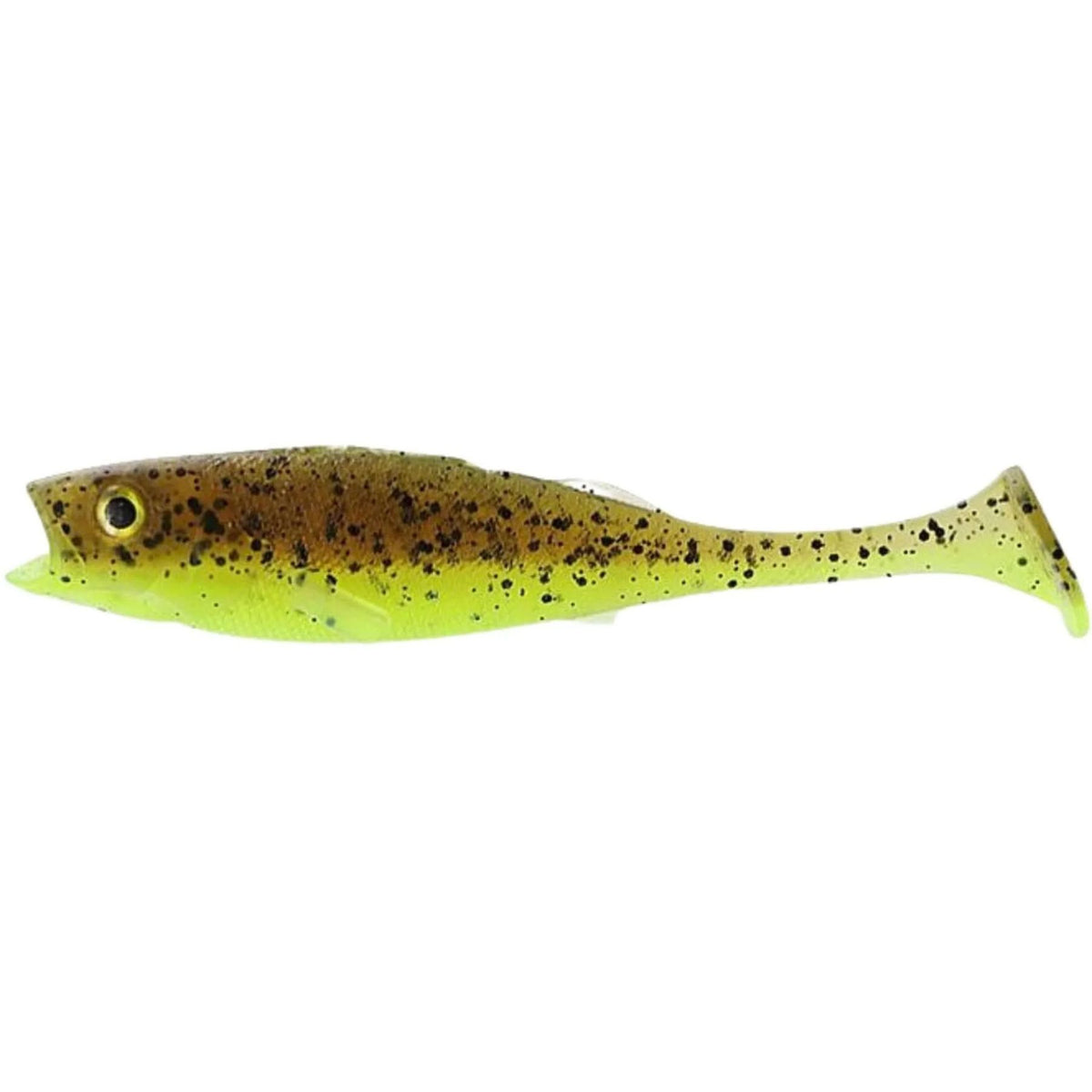 LMAB KØFI Perch Shad Jigi 7cm 5kpl | Green Pumpkin Chartreuse