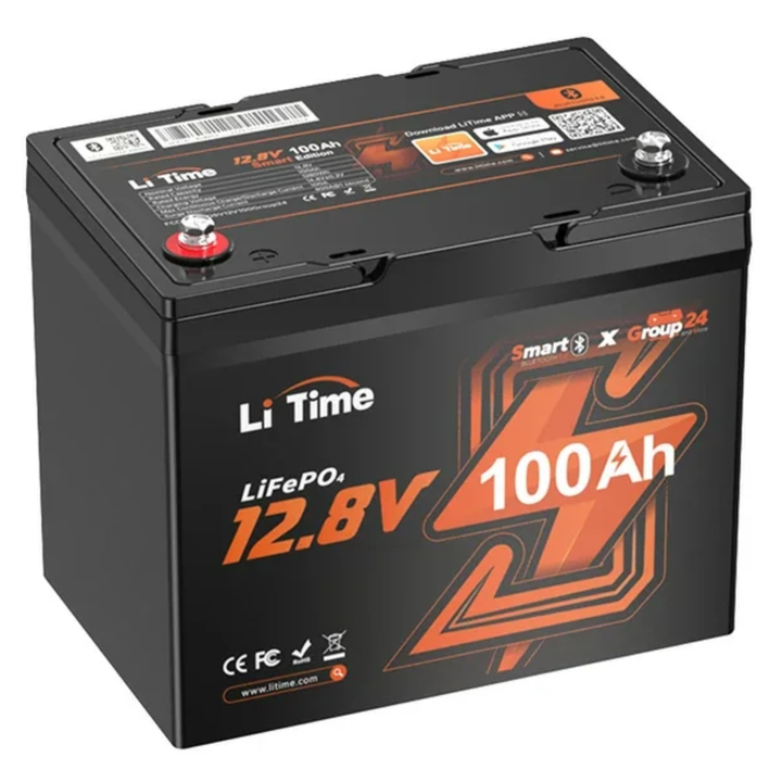 LiTime LiFePo4-litiumakku | 12V 100Ah Mini Bluetooth