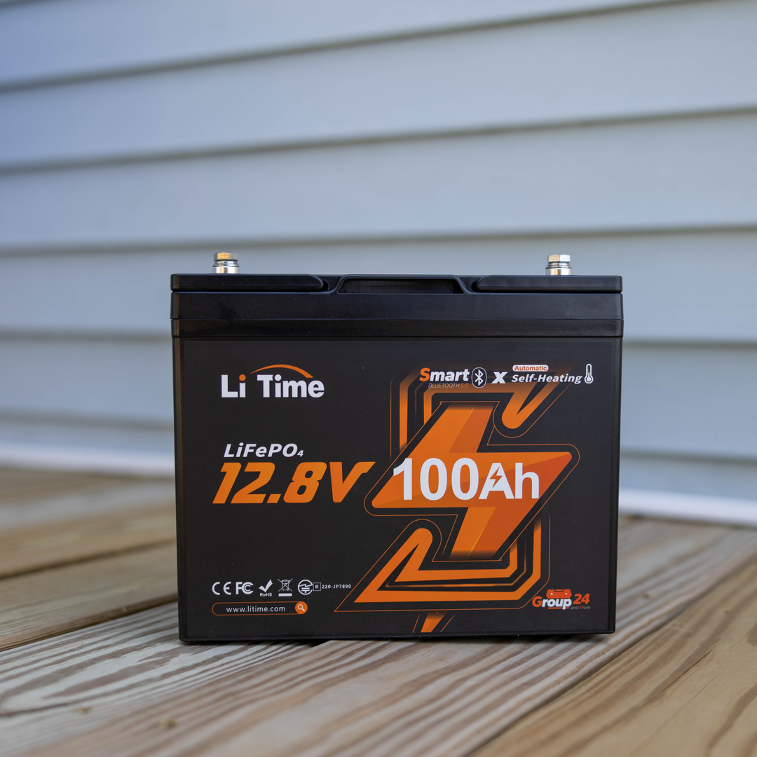LiTime LiFePo4-litiumakku | 12V 100Ah Mini Bluetooth