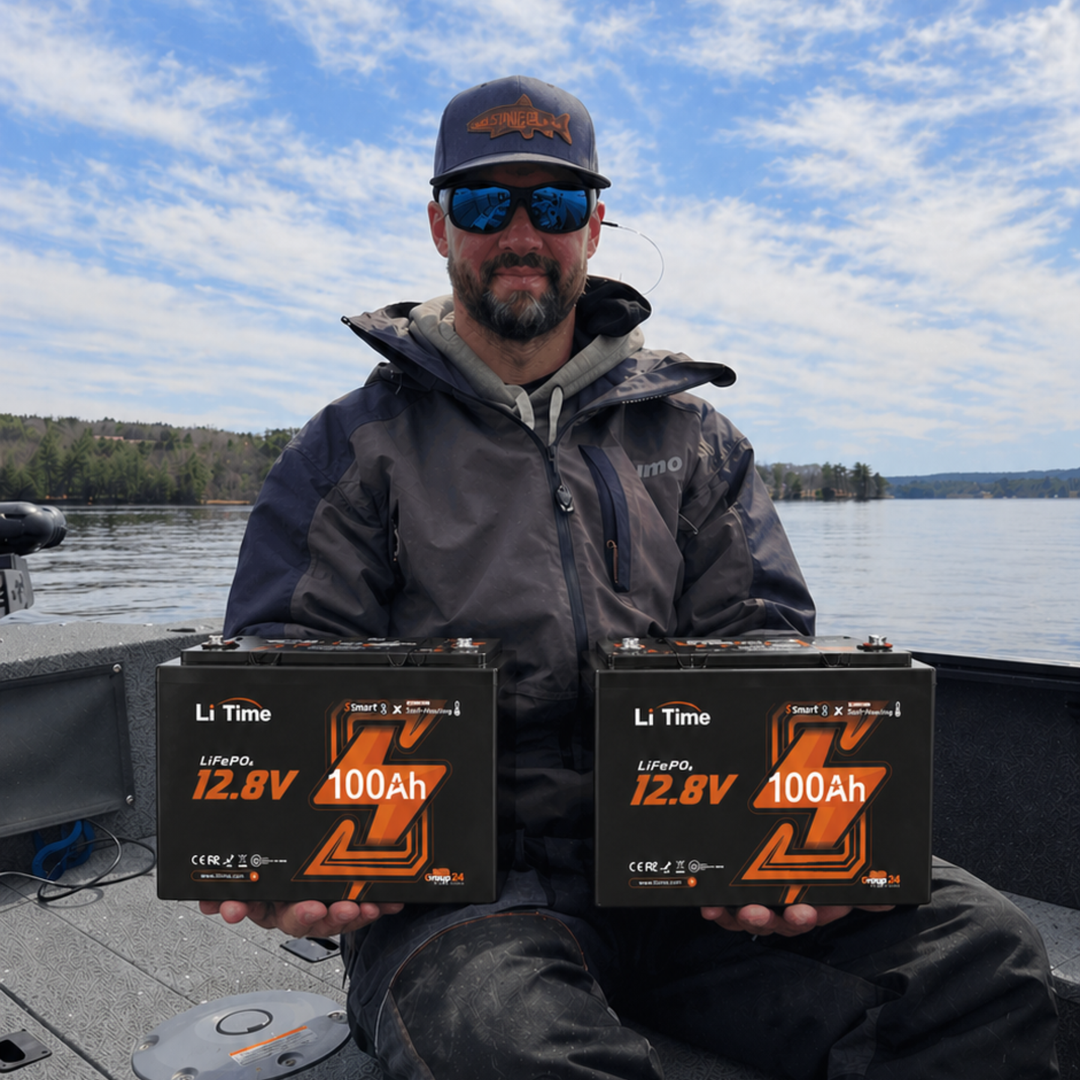 LiTime LiFePo4-litiumakku | 12V 100Ah Mini Bluetooth