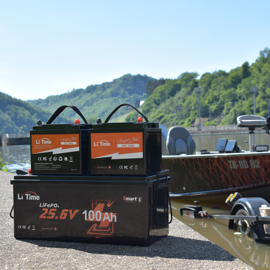 LiTime LiFePo4-litiumakku | 24V 100Ah Bluetooth