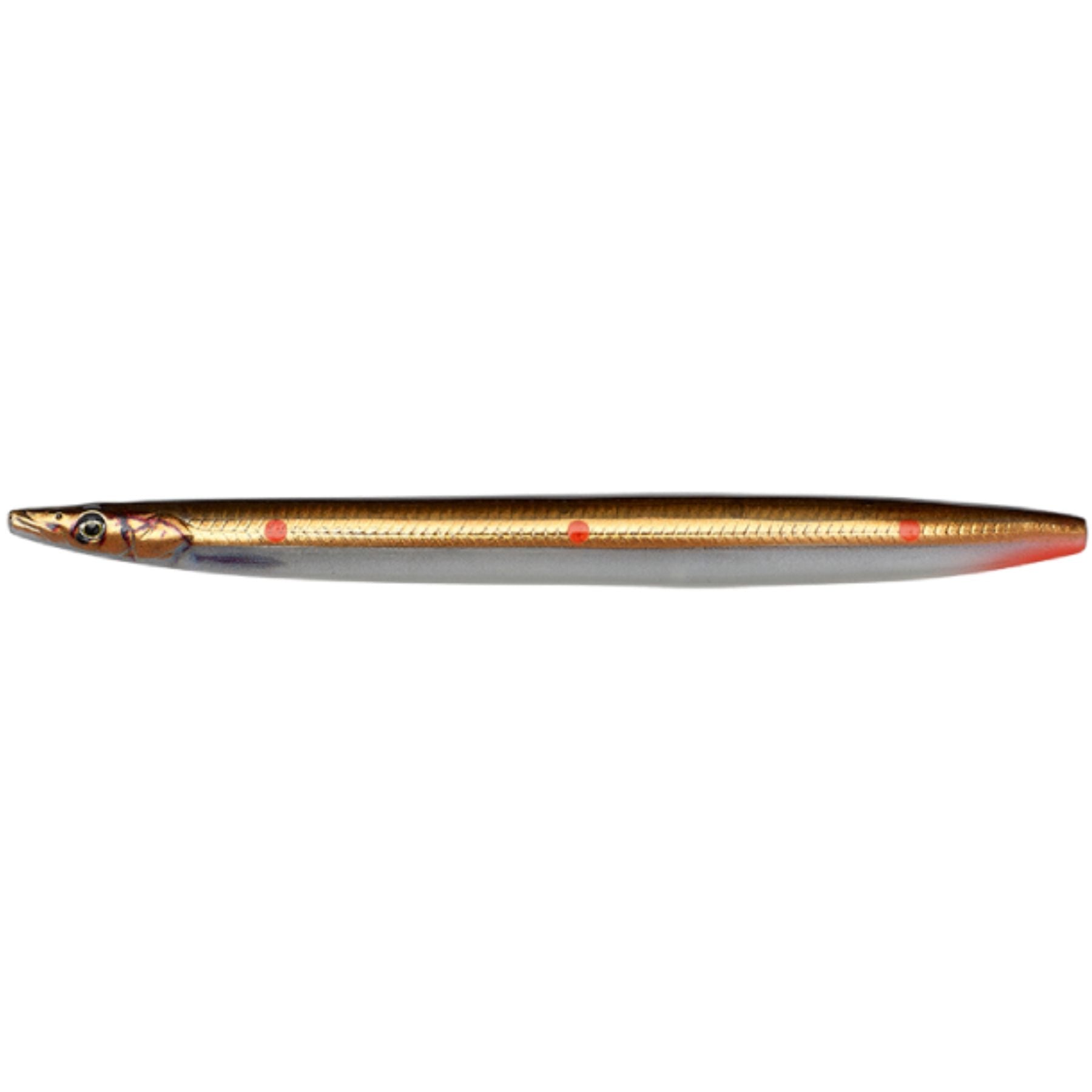 Savage Gear 3D LineThru Sandeel Meritaimenviehe 19g 125mm | Brown Copper Red Dots