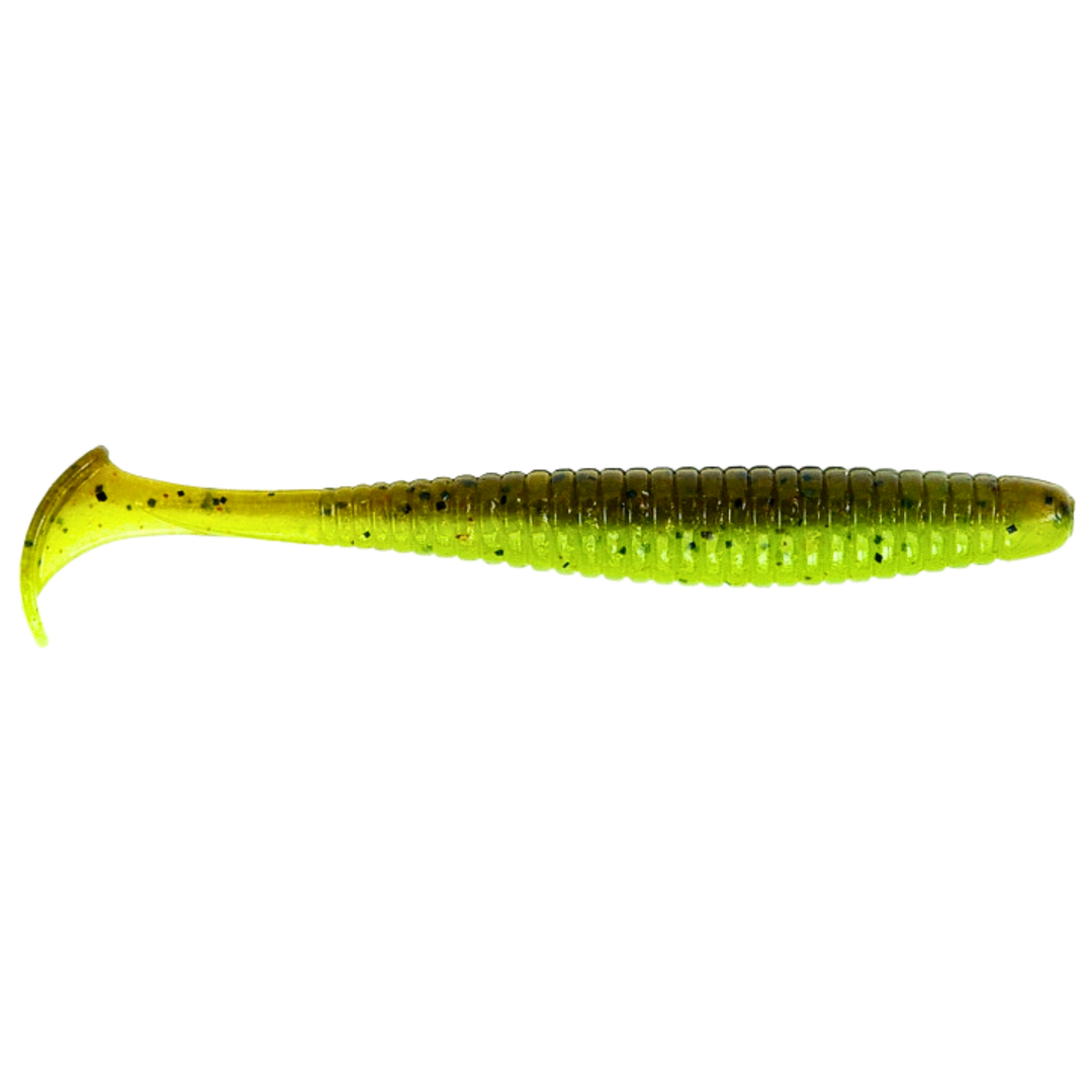 Noike Smokin' Swimmer 4" Jigi 6kpl | #131 Green Pumpkin Chartreuse