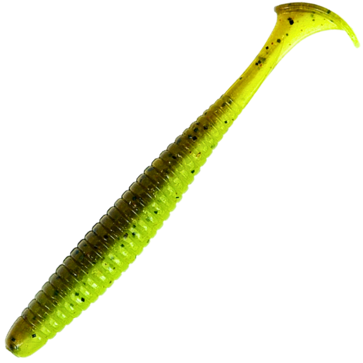Noike Smokin' Swimmer 4" Jigi 6kpl | #131 Green Pumpkin Chartreuse