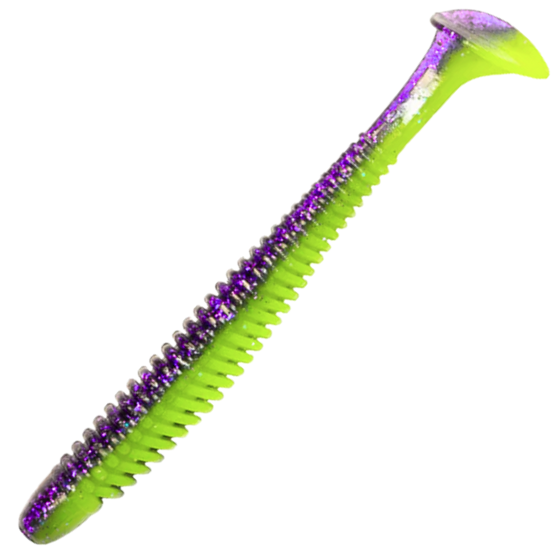 Noike Wobble Shad 3" Jigi 9kpl | #149 Purple Chartreuse