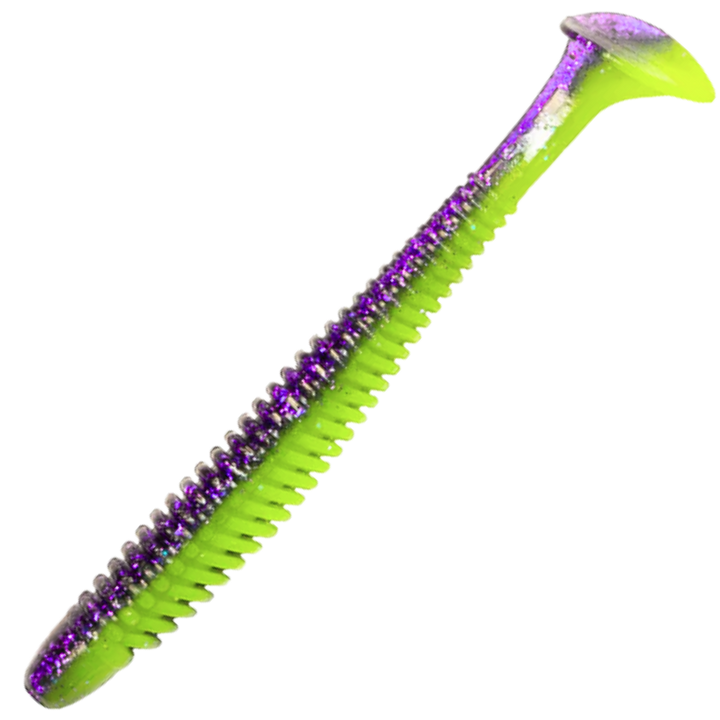 Noike Wobble Shad 3" Jigi 9kpl | #149 Purple Chartreuse