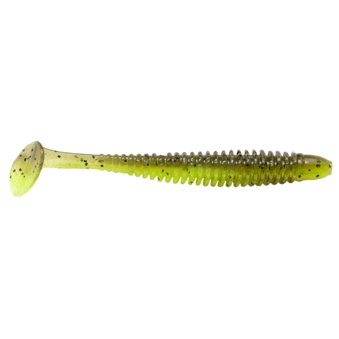 Noike Wobble Shad 4" Jigi 6kpl | #131 Green Pumpkin Chartreuse