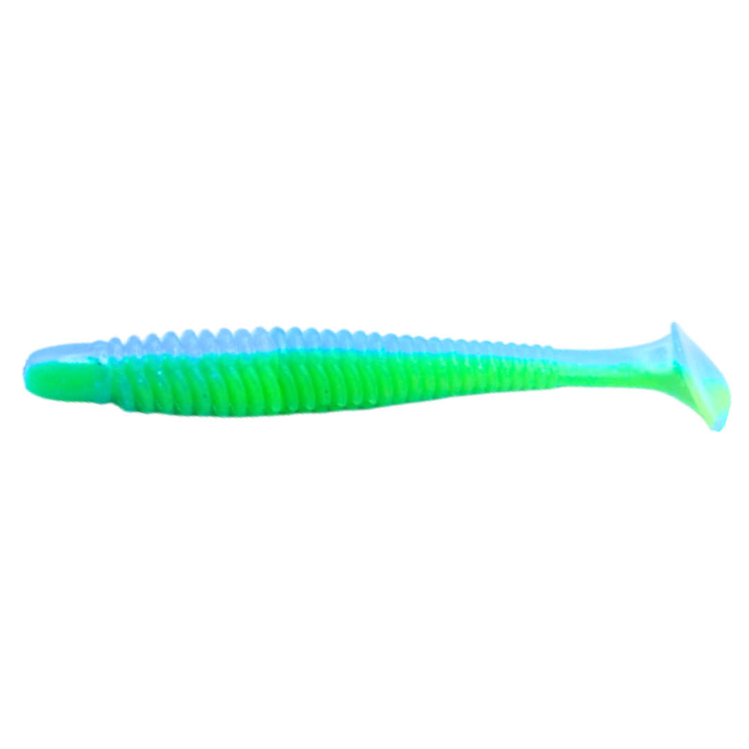 Noike Wobble Shad 4" Jigi 6kpl | #147 Blue Lime Chart