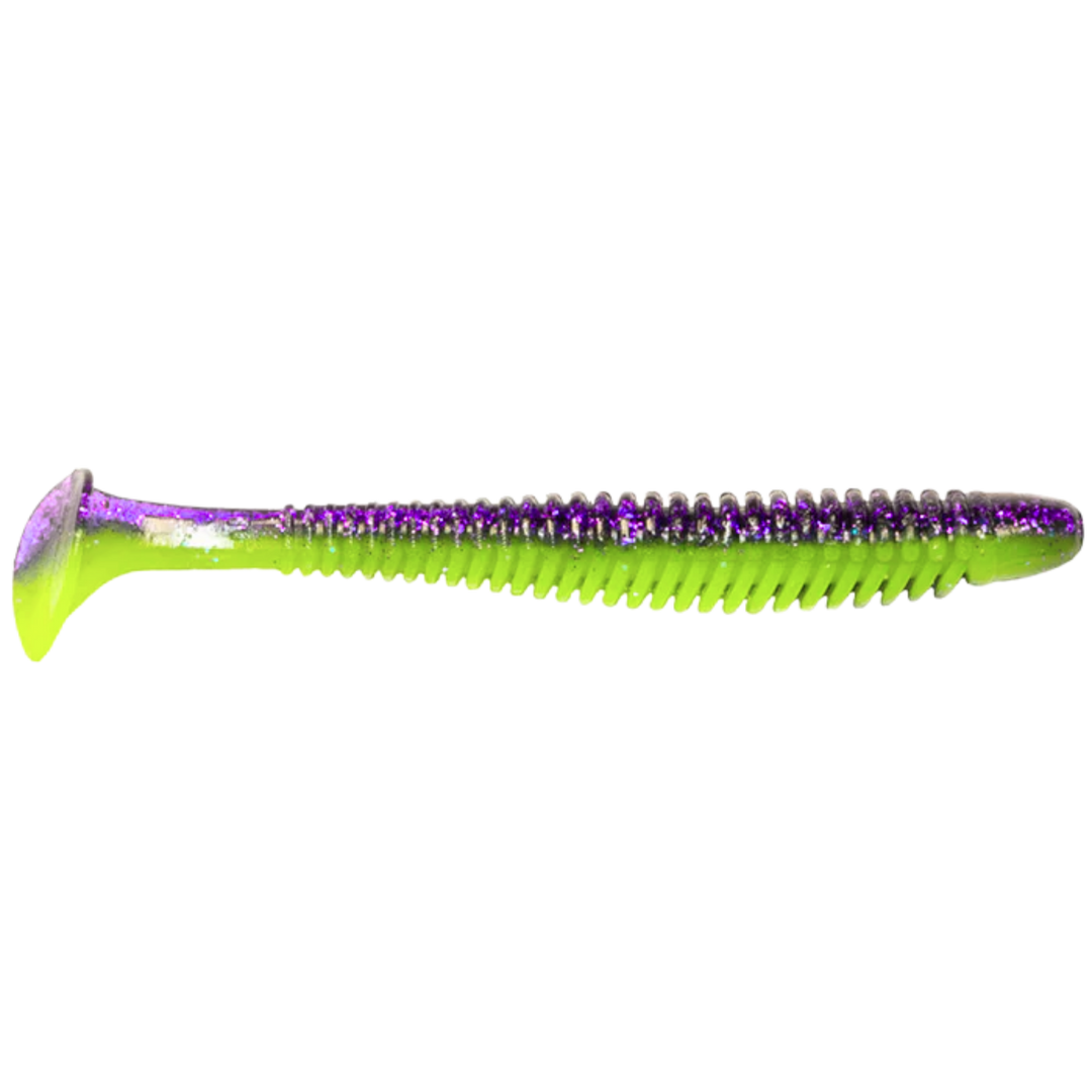 Noike Wobble Shad 4" Jigi 6kpl | #149 Purple Chartreuse