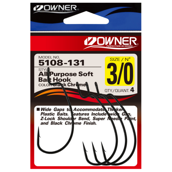 Owner All Purpose Soft Bait Offset-koukku