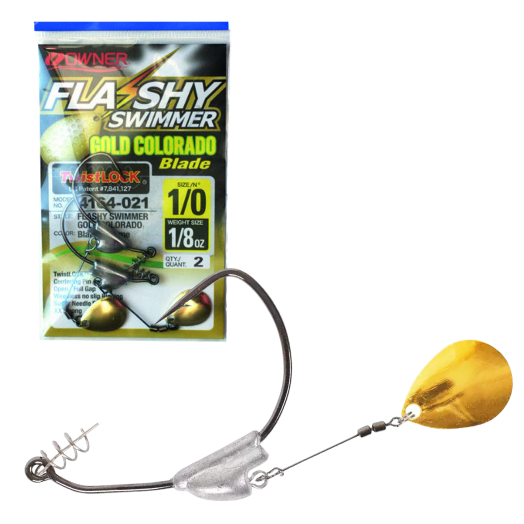 Owner Flashy Swimmer Colorado Offset-koukku | 2kpl