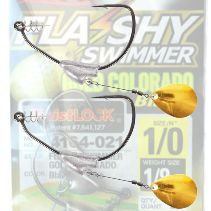 Owner Flashy Swimmer Colorado Offset-koukku | 2kpl