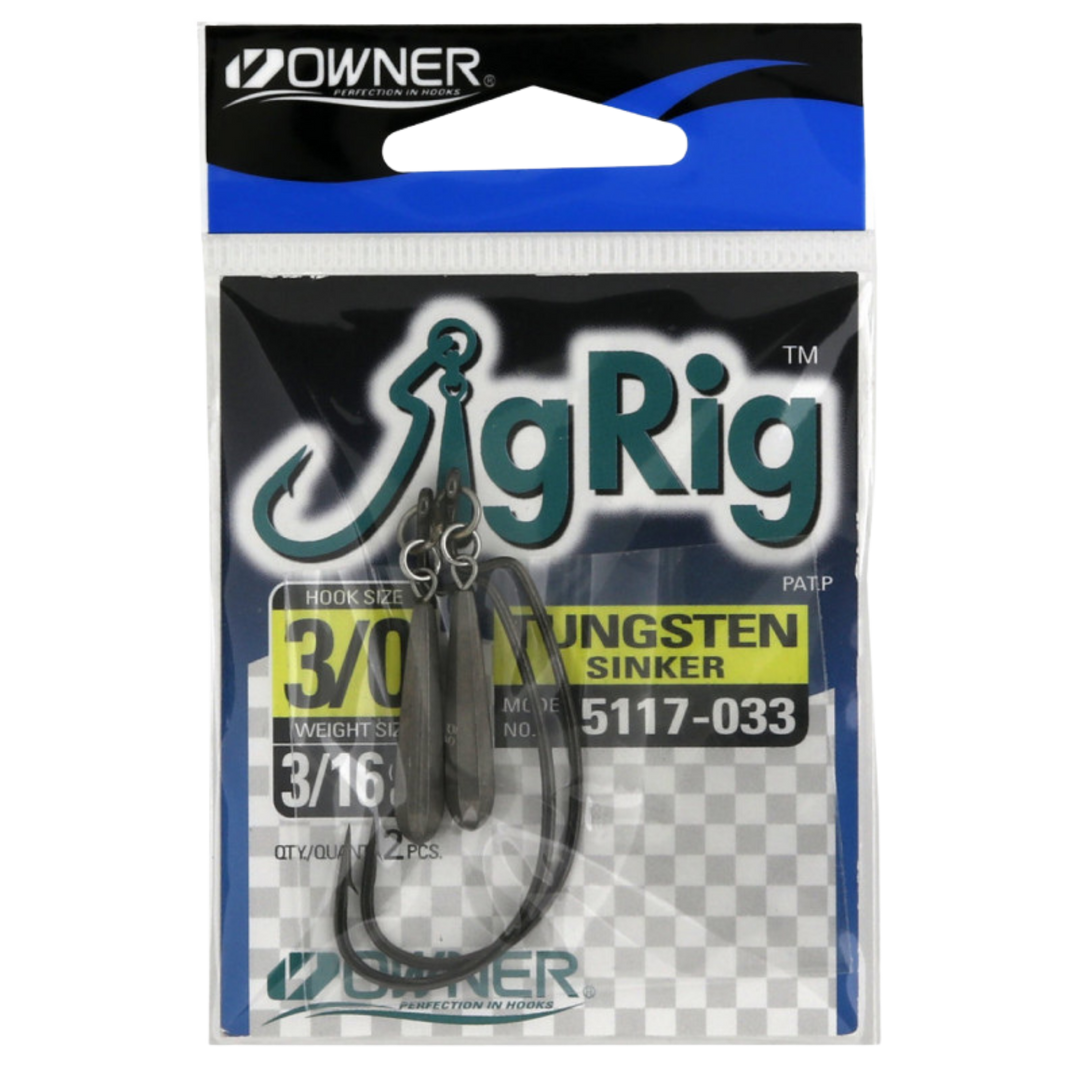 Owner Jig Rig Offset-koukku volframipainolla | 2kpl