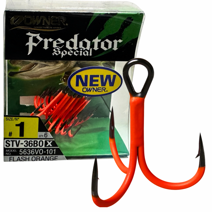 Owner STV36BO Predator kolmihaarakoukku | UV Fl. Oranssi