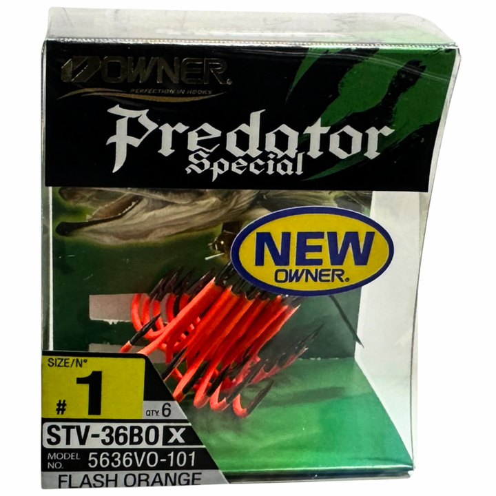 Owner STV36BO Predator kolmihaarakoukku | UV Fl. Oranssi