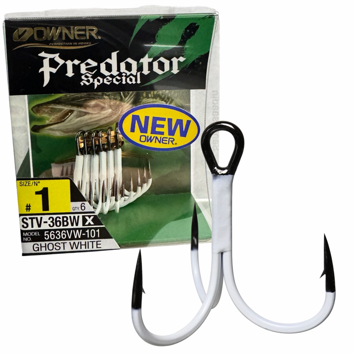 Owner STV36BW Predator kolmihaarakoukku | UV- Valkoinen