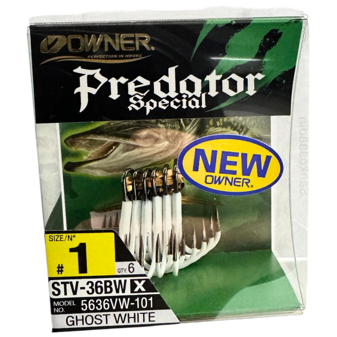 Owner STV36BW Predator kolmihaarakoukku | UV- Valkoinen