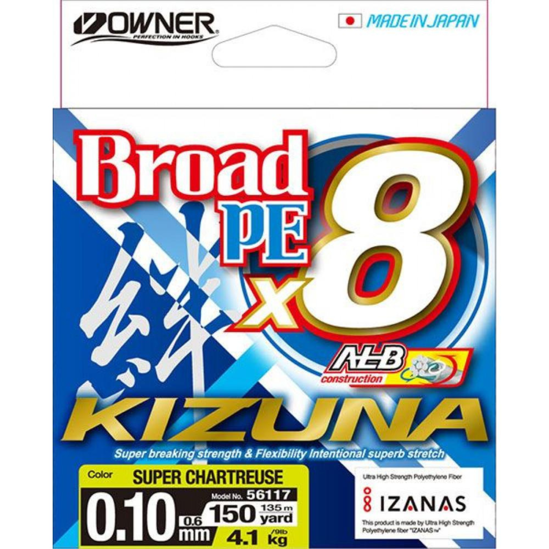 Owner Kizuna X8 Kuitusiima 135m | Super Chartreuse